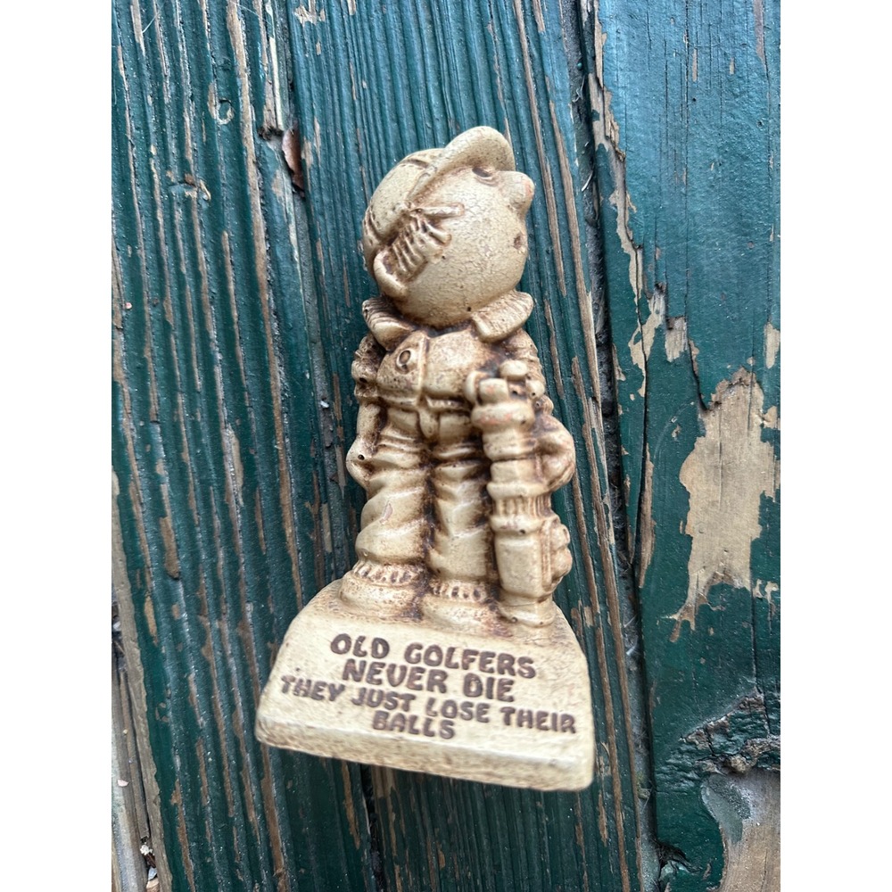 Vintage 1969 Paula Old Golfers Never Die Figurine W-182 Made in USA Humor Gift